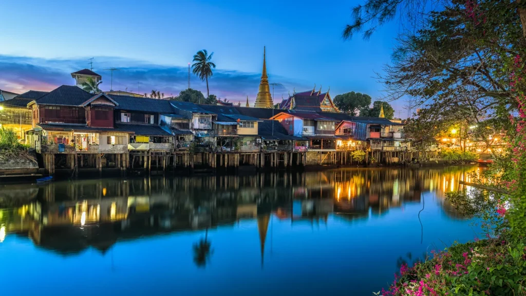 Historic riverside shophouses in Chanthaboon, Chanthaburi Old Town